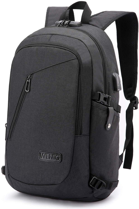 Anti-Theft Slim Laptop Backpack with USB Charging Port and Water Resistance for 15.6-Inch Laptops, Ideal for Work and College Use